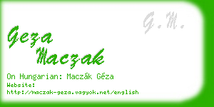 geza maczak business card